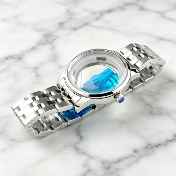 Boîtier de montre Presage 40 mm en argent et or rose