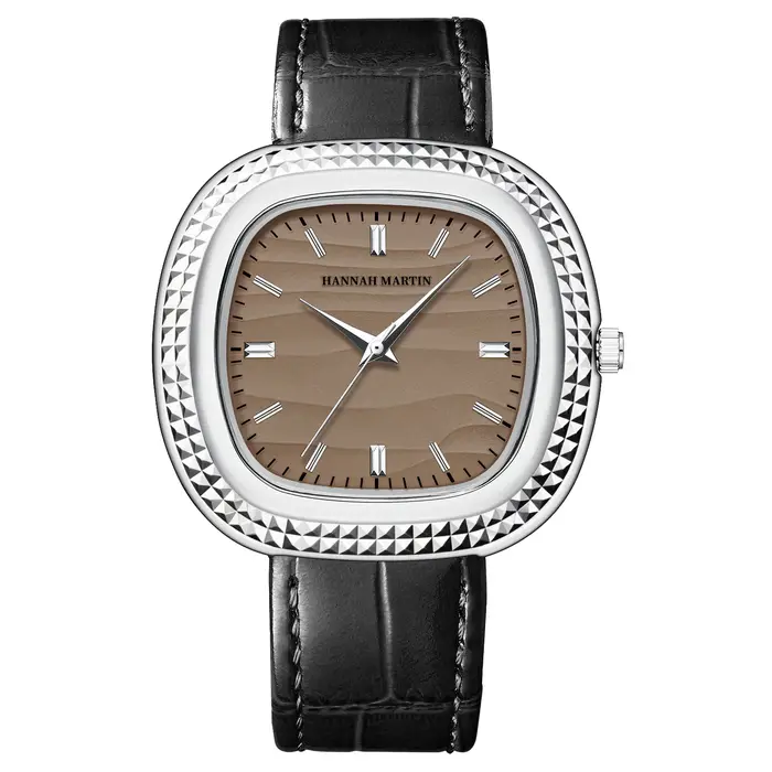 HANNAH MARTIN marque montre en cuir noir ovale 40mm horloge de travail affaires JP mouvement à Quartz 3Bar étanche montres de sport militaire