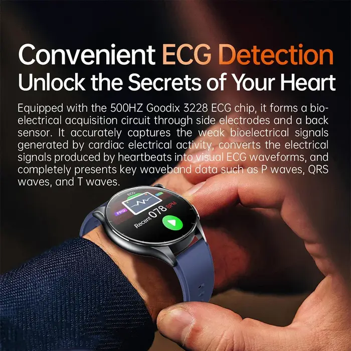 2025 nouvelle analyse de santé ECG + PPG montre intelligente graisse corporelle acide urique pression artérielle traqueur de fréquence cardiaque NFC Smartwatch pour Android IOS