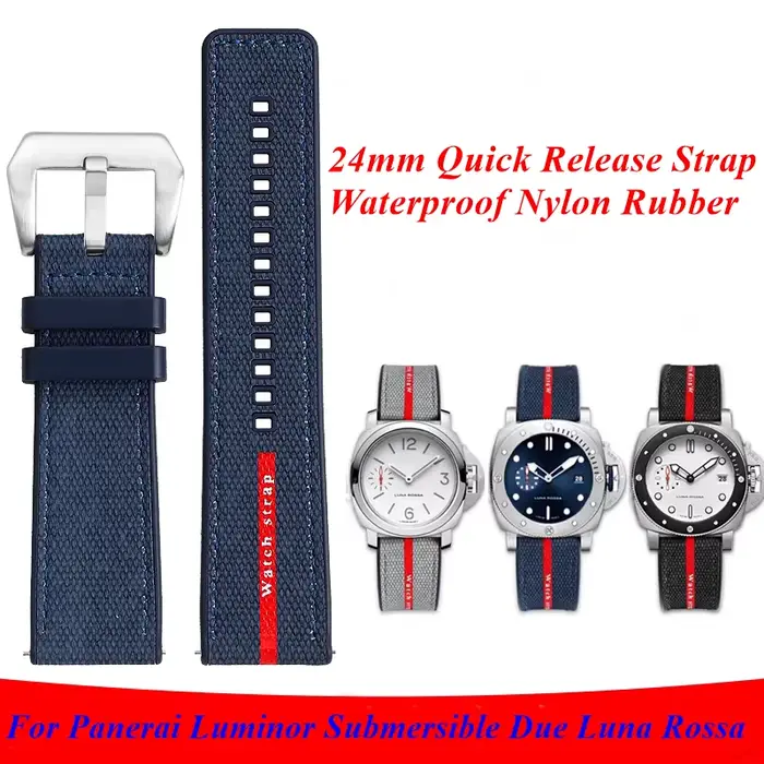 Bracelet de montre en Nylon et caoutchouc