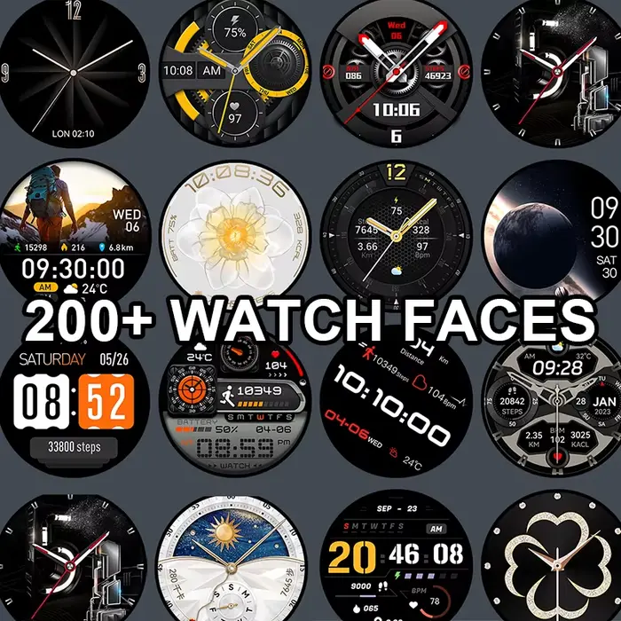 FIDI GPS 6-Satellites montre intelligente 1.32 "HD AMOLED affichage GPS intégré Bluetooth appels téléphoniques sport 5ATM étanche Smartwatch