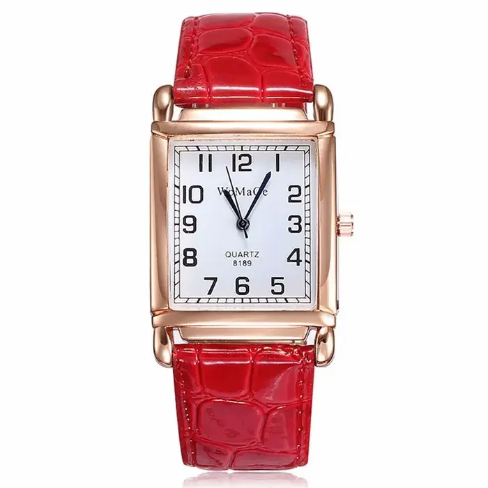 Montre carrée Vintage WoMaGe pour femme, bracelet en cuir, montre à Quartz pour femme, simple et élégante, cadeau pour femme