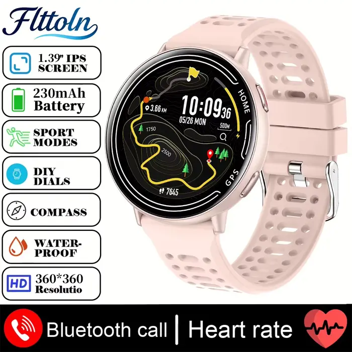 Nouvelle montre connectée GPS 1.43 AMOLED avec boussole, étanche IP68, appel Bluetooth, montre multi