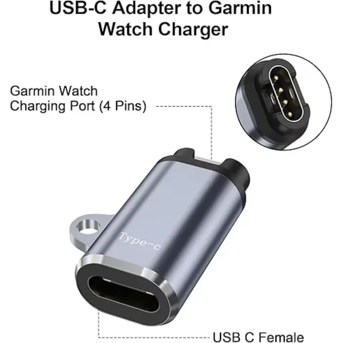 Pour Garmin Fenix 8 7 7S 7X 6S 6 Forerunner 955 965 Chargeur USB-C/IOS Adaptateur
