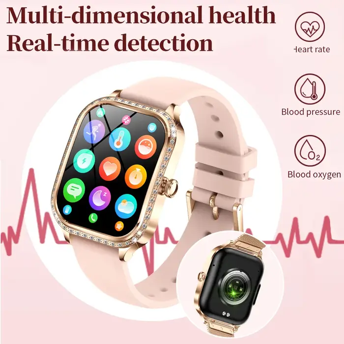 Montre connectée de luxe pour femmes, écran HD 1.75 pouces, fréquence cardiaque, Sport, Fitness, étanche IP68, appel Bluetooth, cadeau pour dames, nouvelle collection