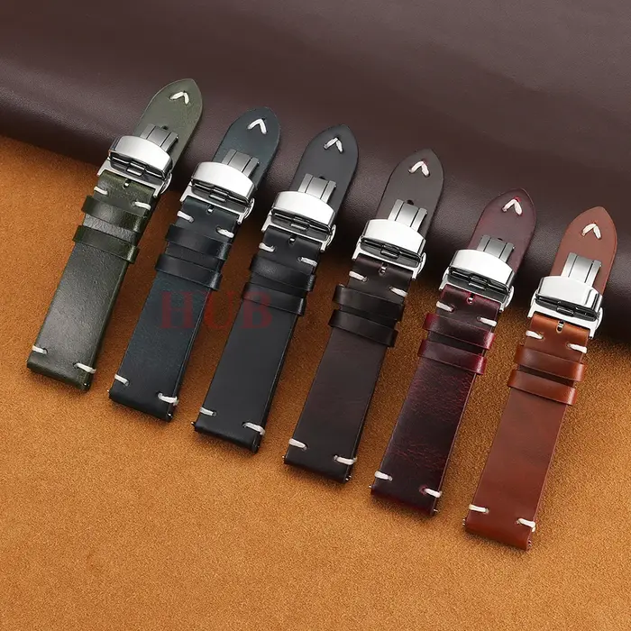 18mm20mm 22mm Bracelet pour Seiko Vintage huile cire cuir