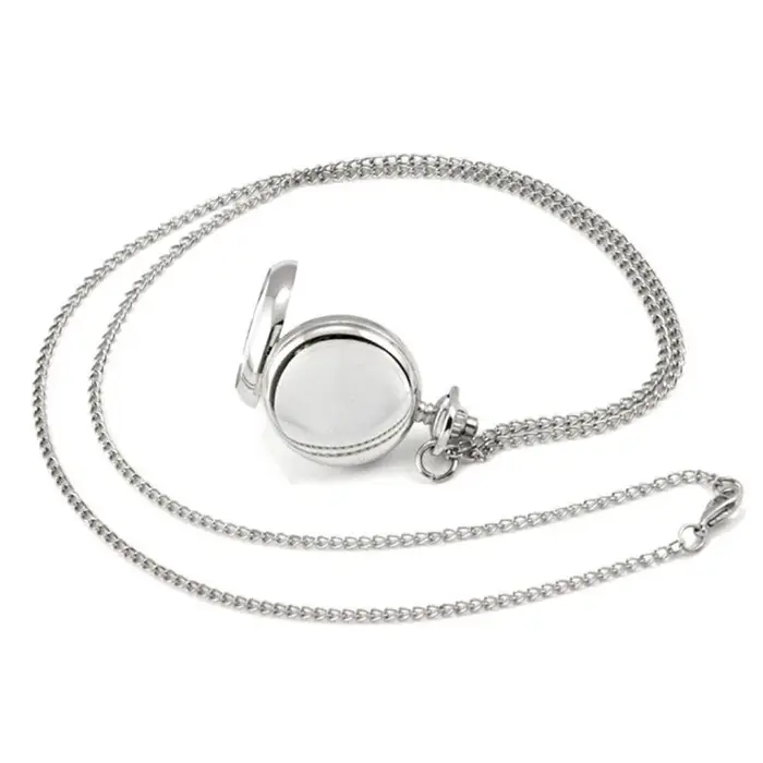 Couple modèles classique mode rétro Quartz petite argent Lotus bleu fleur montre de poche
