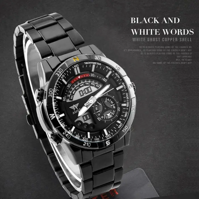 Montre-bracelet militaire à quartz pour homme