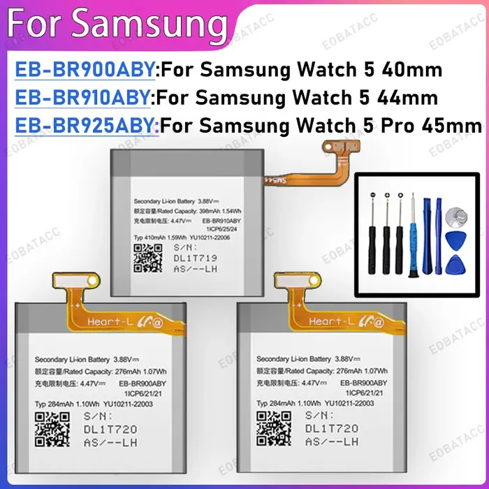 Batterie haute capacité et durable pour Samsung Galaxy Watch 5 40mm 44mm Pro