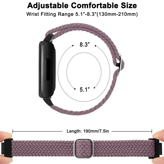 Bracelet en Nylon élastique tressé pour Fitbit inspire 2 3/inspire Hr
