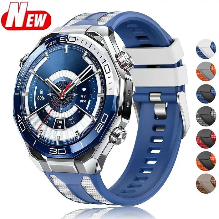 Bracelet de montre en Silicone bicolore pour Huawei Watch Ultimate 2