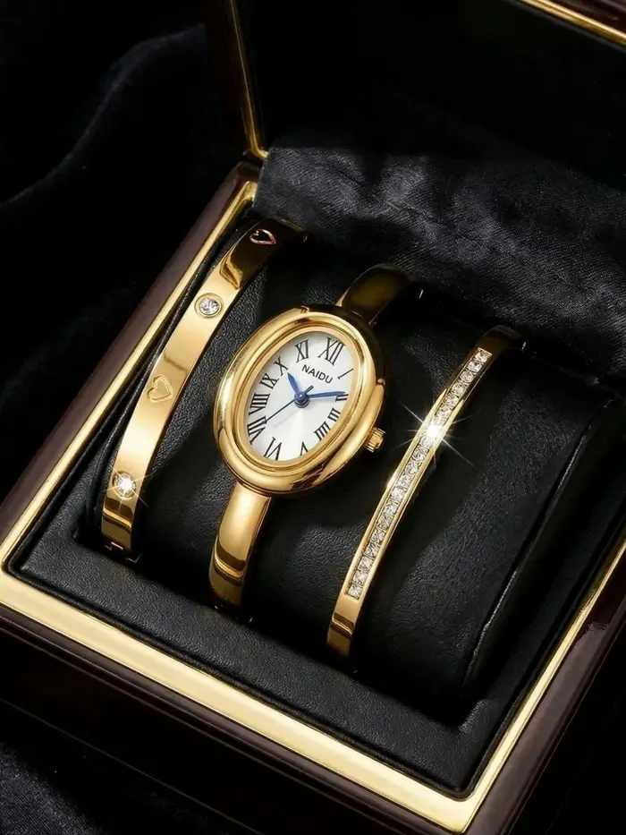 Ensemble de 3 montres-bracelets décontractées, élégantes, polyvalentes, tendances et exquises