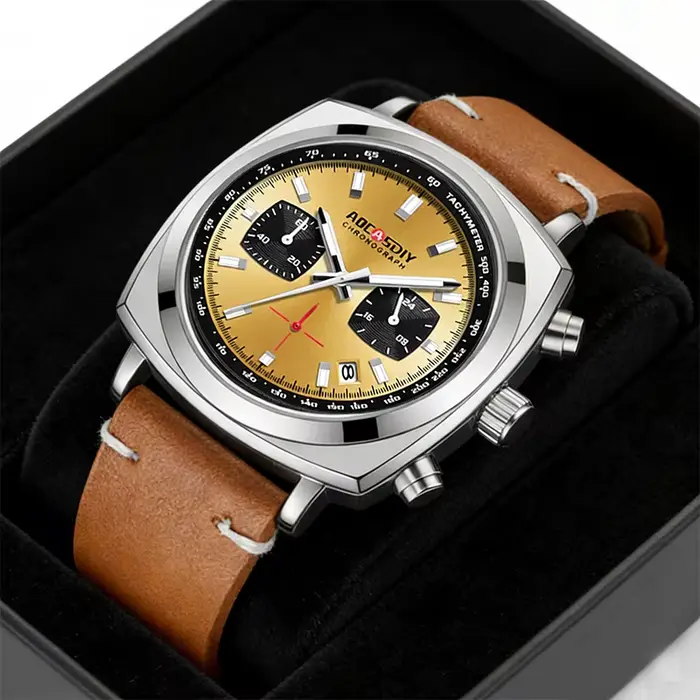 Nouvelles Montres Carrées 2026 pour Hommes – Chronographe Quartz Multifonctionnel à Trois Cadrans et Six Aiguilles