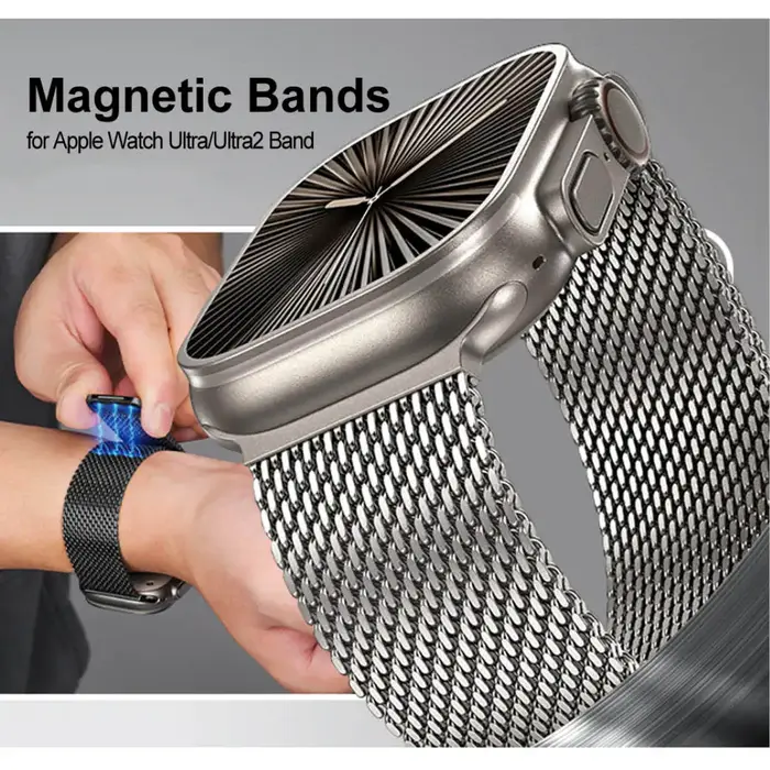 Boucle milanaise pour Apple Watch Ultra 3 bandes 49mm