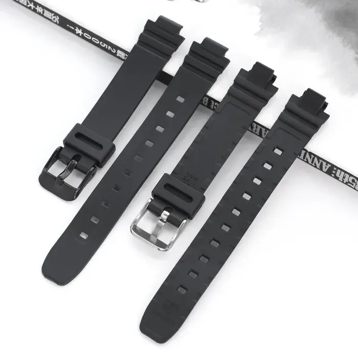 Bracelet pour mol LA-20WH Noir Résine TPU Montre Bande Femmes Sports Étanche Silicone Acier Inoxydable Pin strucBracelet 10mm