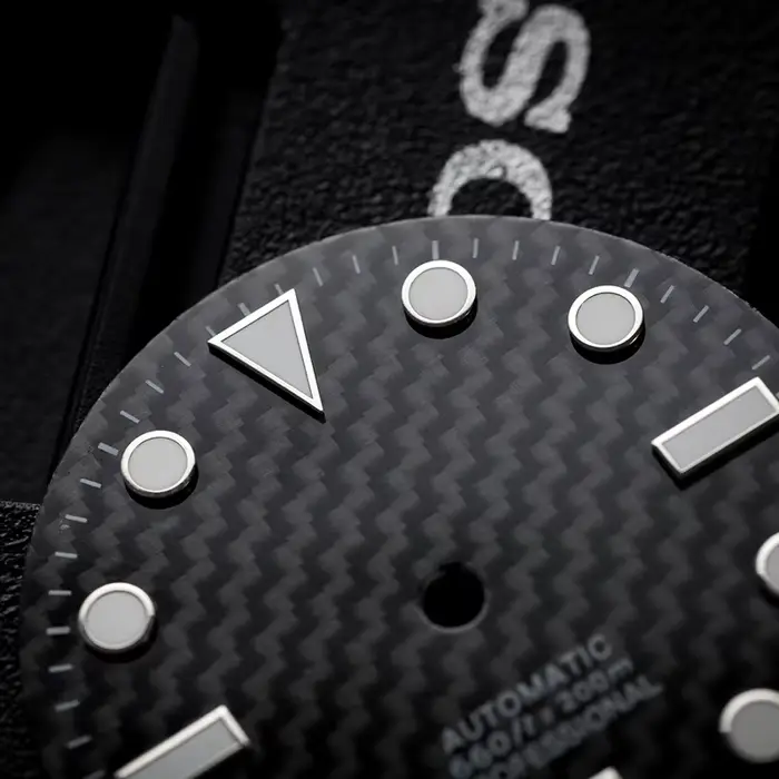 Cadran noir en Fiber de carbone 28.5mm BGW9 bleu Lume sans Logo pour Seiko SUB SEA NH35/36/38 boîtier de mouvement automatique Mod pièces accessoires