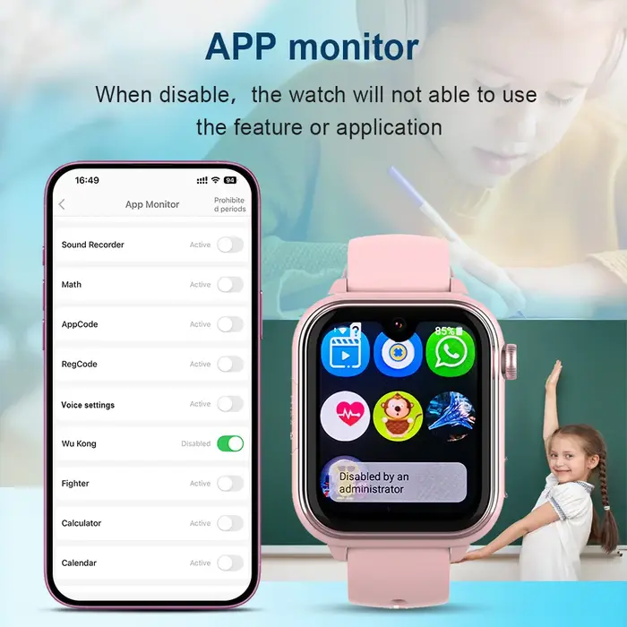 Wonlex KT37 GPS montre intelligente enfants AI Assistant vocal APP moniteur WiFi localisation Tracker 4G appel vidéo