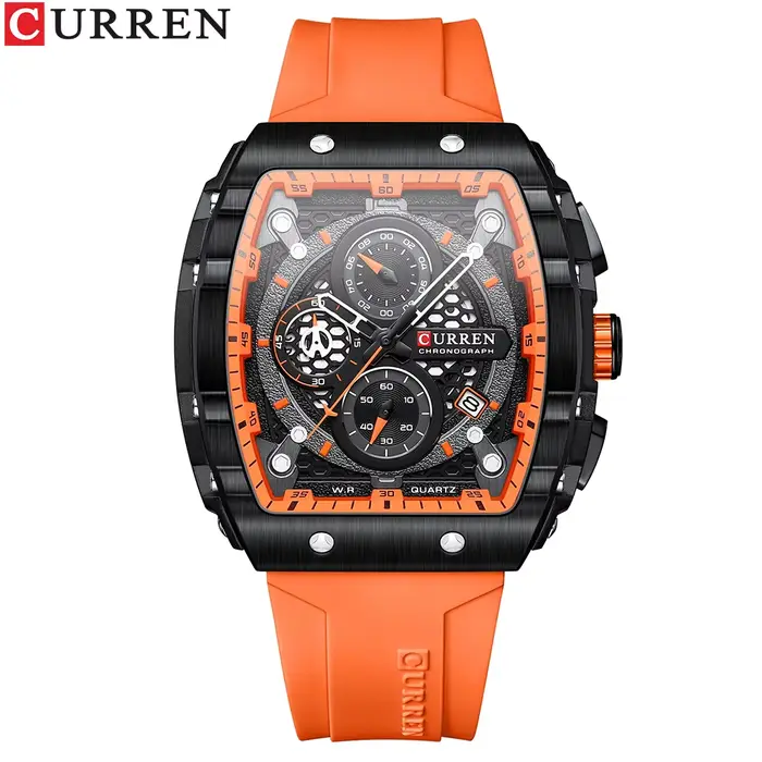 CURREN Top marque hommes montres de luxe carré Quartz montre-bracelet étanche lumineux chronographe 