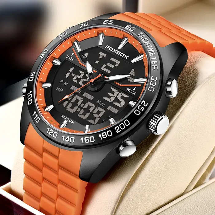 Nouveau FOXBOX mode montres militaires pour hommes de luxe Original sport chronographe montre ​ Cadeau d'horloge de montre-bracelet à quartz étanche