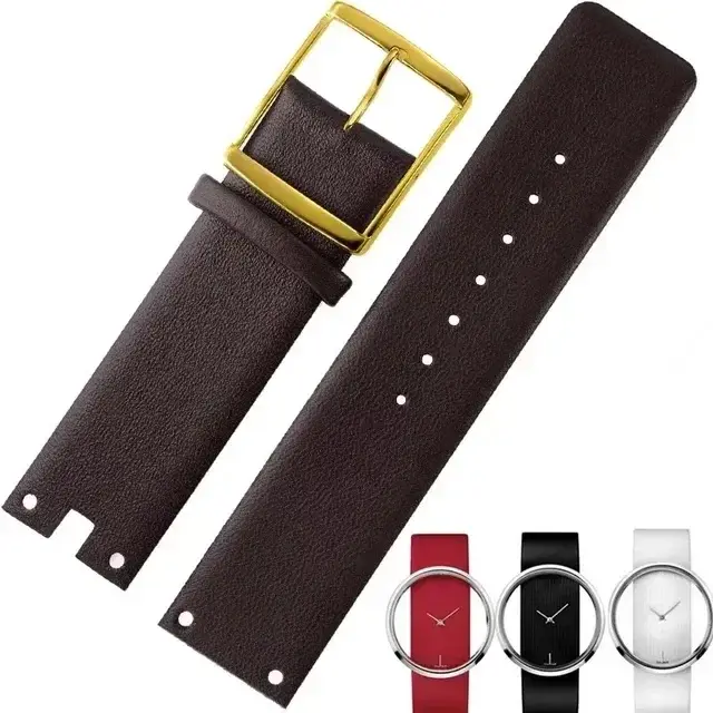 Bracelet de montre en cuir véritable pour hommes