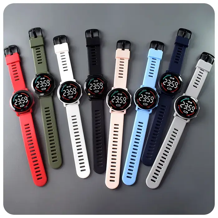 Montres numériques LED pour enfants, montre de sport lumineuse pour enfants, bracelet en silicone, montre électronique pour garçons et filles, Reloj Niño