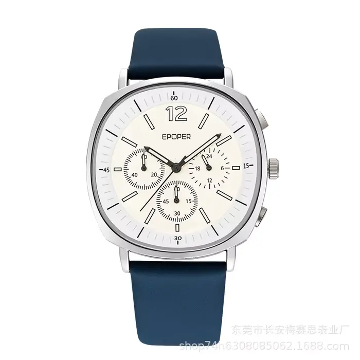 Montre à quartz pour homme, série rétro simple, avec mouvement japonais PC21, cadran 42 mm et bracel