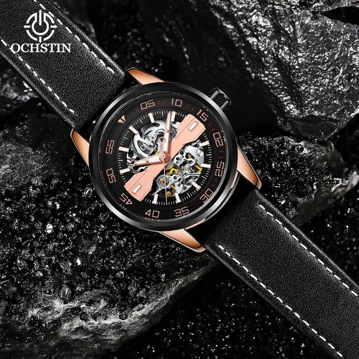 Montre mécanique automatique creuse pour homme
