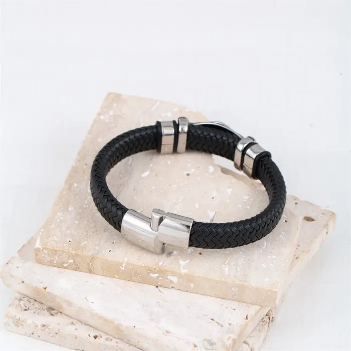 Bracelet en cuir véritable pour hommes