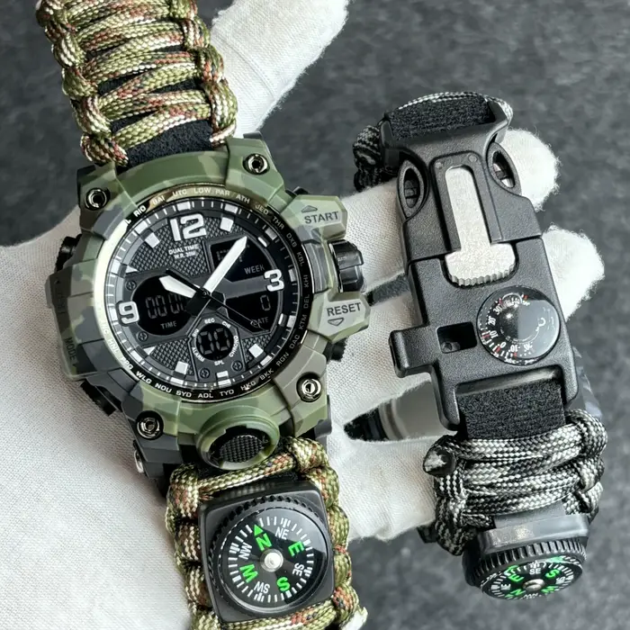 Montres militaires hommes Camouflage LED montre numérique