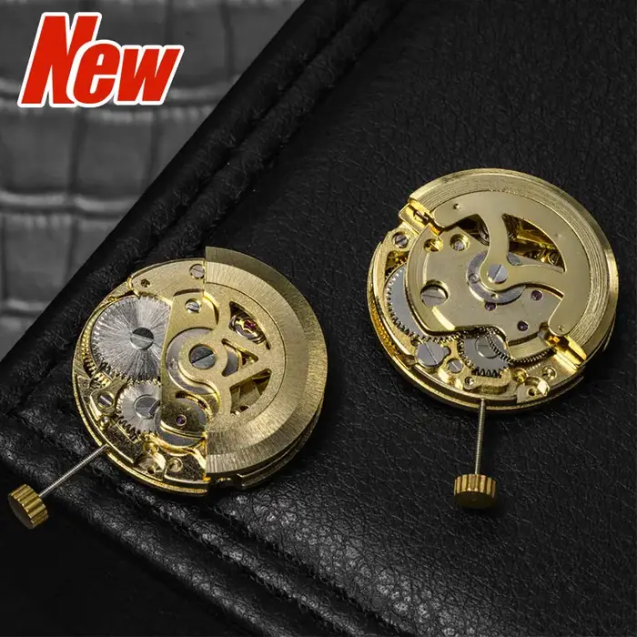 Mouvement de montre squelette doré 27 mm