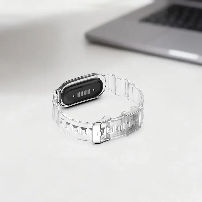 Bracelet de montre en TPU transparent avec étui de protection antichoc