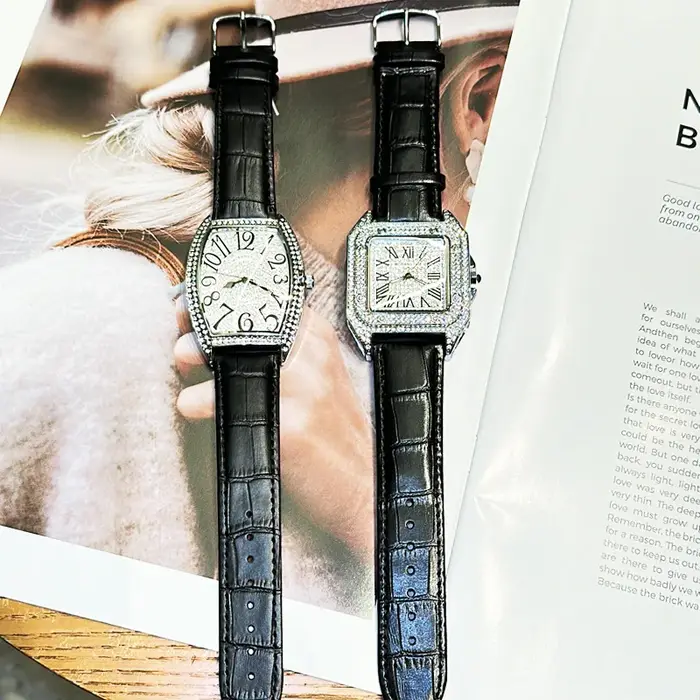 2025 nouveau carré hommes grand cadran Tonneau forme montre