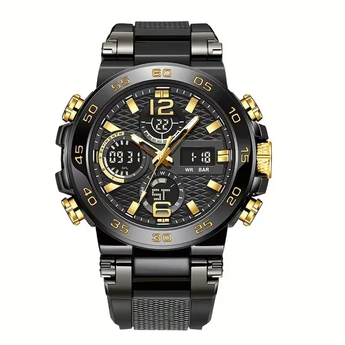 Nouvelles montres pour hommes étanche horloge alarme reloj hombre LCD double affichage montre-bracel