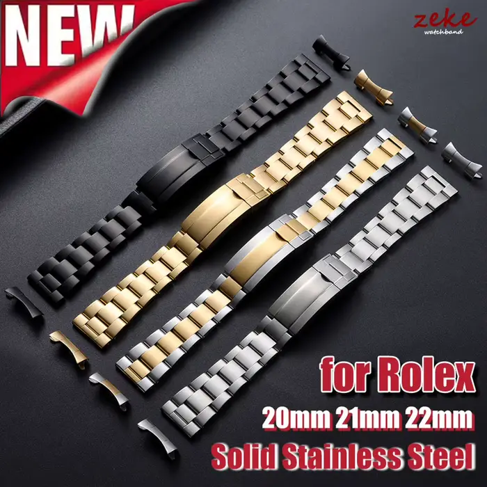 Bracelet de montre de luxe à extrémité plate incurvée