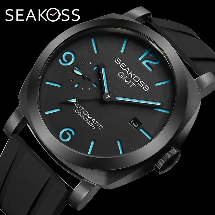 SEAKOSS GMT montres mécaniques automatiques de plongée pour hommes mouette ST2557 mouvement 316L calendrier Super lumineux 10Bar Reloj Homber