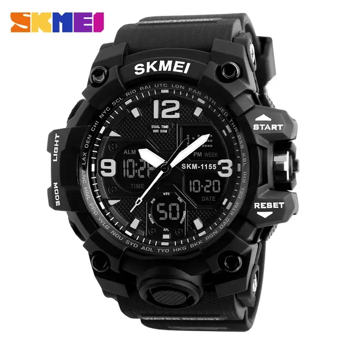 SKMEI Mode Sport Électronique Montres Pour Hommes Antichoc Étanche Numérique Montres 2 Temps Chrono
