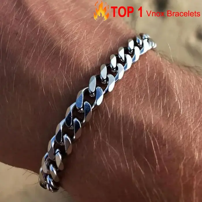 Vnox 3-11mm gros Miami gourmette chaîne Bracelet pour hommes