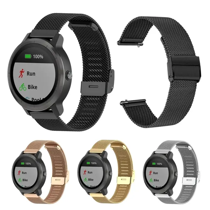 Bracelet de poignet en métal pour Garmin Forerunner 165 265 255 255S 265S 55 Venu 3S 3 2S 2 Plus Vivoactive 5 4 4S