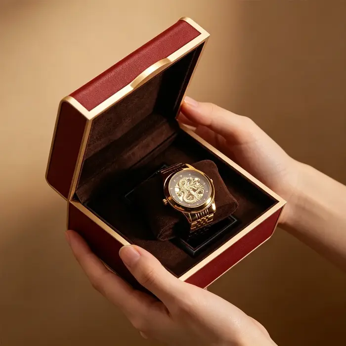 Boîte à montre de luxe en cuir PU