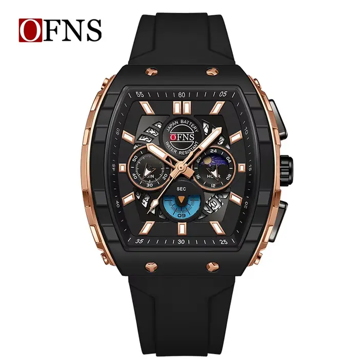 Montres chronographes multifonctions pour hommes, montres-bracelets à quartz pour hommes, horloge de