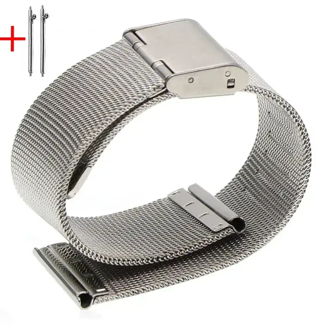 Bracelet milanais universel 12 14 16 18 20mm 22mm 24mm Bracelet en acier inoxydable argenté Bracelet