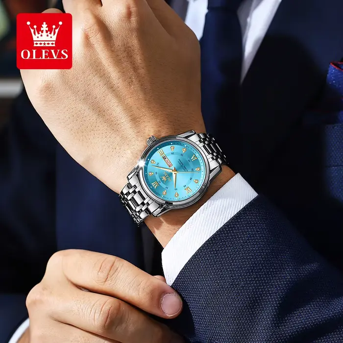 OELVS montres pour hommes Top marque décontracté Original montre-bracelet étanche en acier inoxydable résistant aux rayures montre miroir pour homme