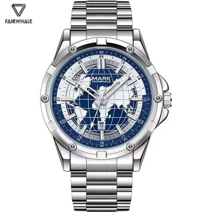 Mark Fairwhale 5130 marque de mode montre à Quartz pour hommes cadran lumineux créatif étanche bracelet en acier inoxydable montres pour homme