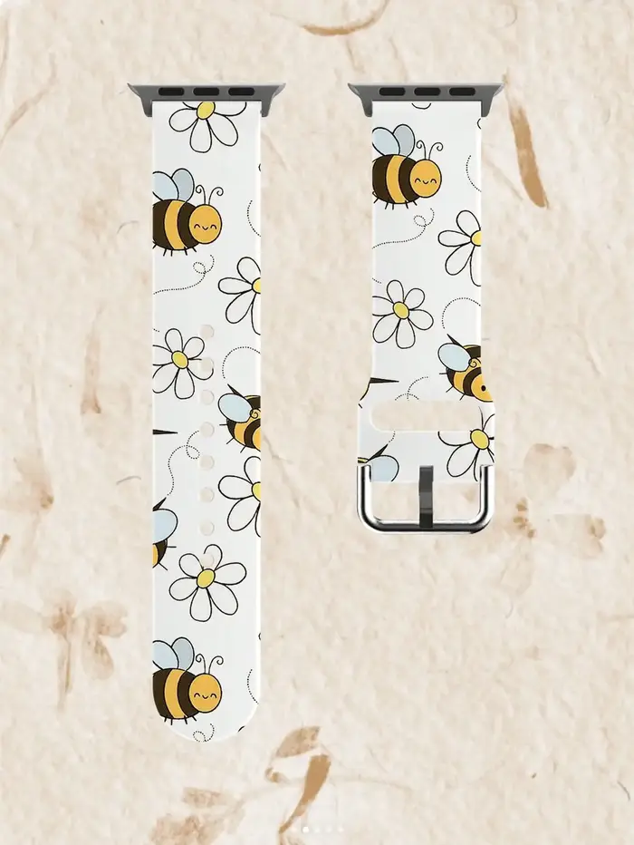 Bracelet de montre Apple abeille de dessin animé mignon, 49mm 45 44 40 41 38 42mm, fleur souple, iWatch série 7 6 3 se 8 9 10 11 Ultra 3 Y2k
