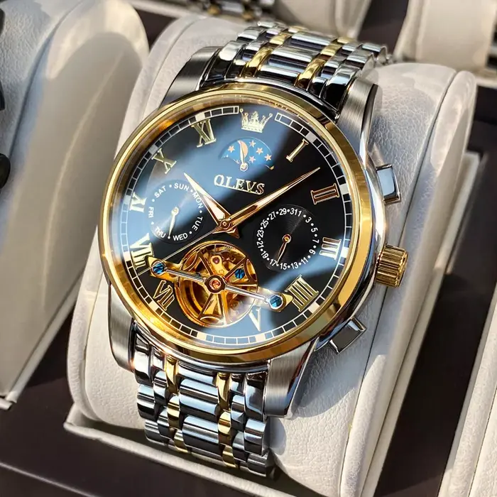 OLEVS hommes montre automatique mécanique