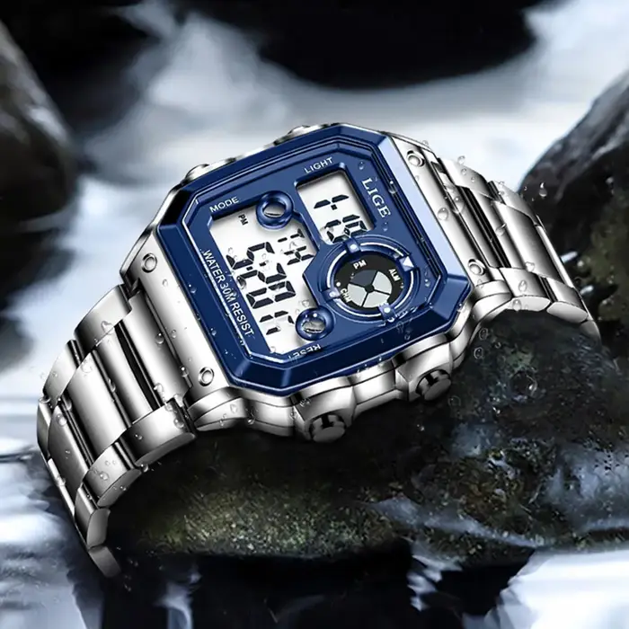 Montre numérique militaire étanche pour homme