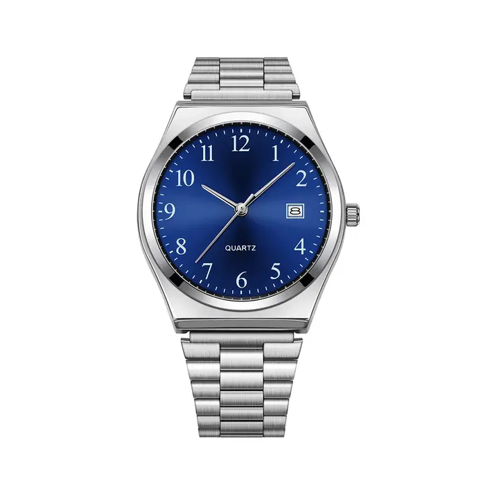 LUCKY FOX – Montre-bracelet élégante et minimaliste en acier inoxydable avec cadran noir – Cronométr