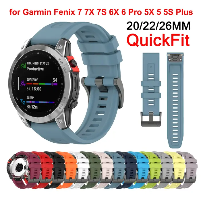 Bracelet en Silicone pour Garmin fenix 7X 7 7S 6 6X Pro