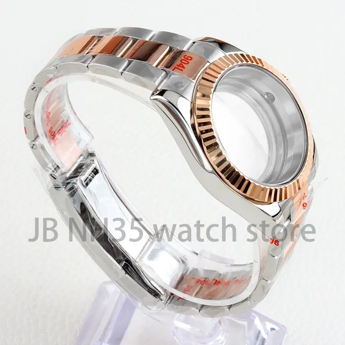 Boîtier de montre en verre saphir or Rose 36/39MM