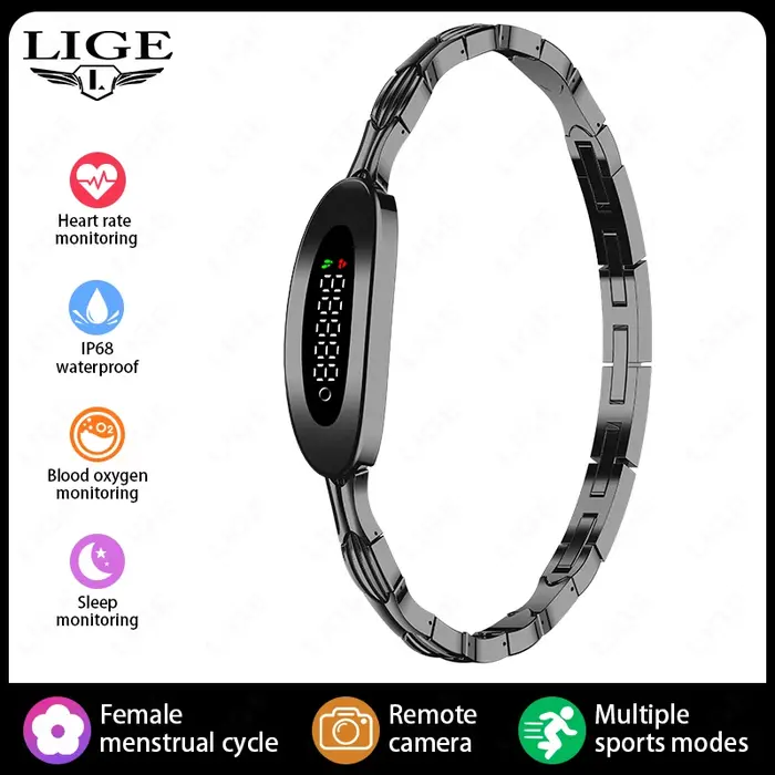Bracelet intelligent LIGE avec moniteur de fréquence cardiaque pour couples, suivi d'activité et de 